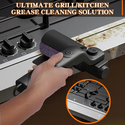 Electric BBQ Grill Brush, Cordless & Rechargeable, Adjustable Head with Replacement Brushes