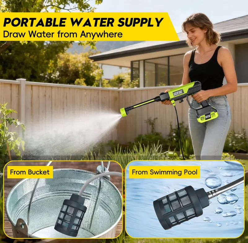 Cordless Pressure Washer with Charger Base, Portable Bottle Washer for Car & Home