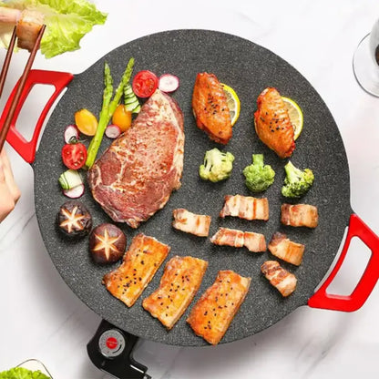 1500W Electric BBQ Grill Pan, Indoor Non-Stick Griddle with Adjustable Temperature